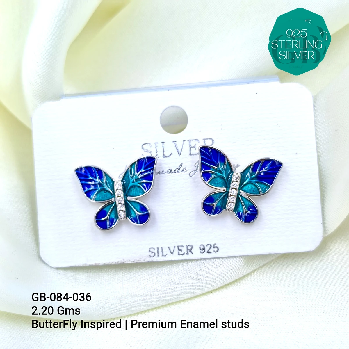 BUTTERFLY ENAMEL EARRINGS - GB-084-036