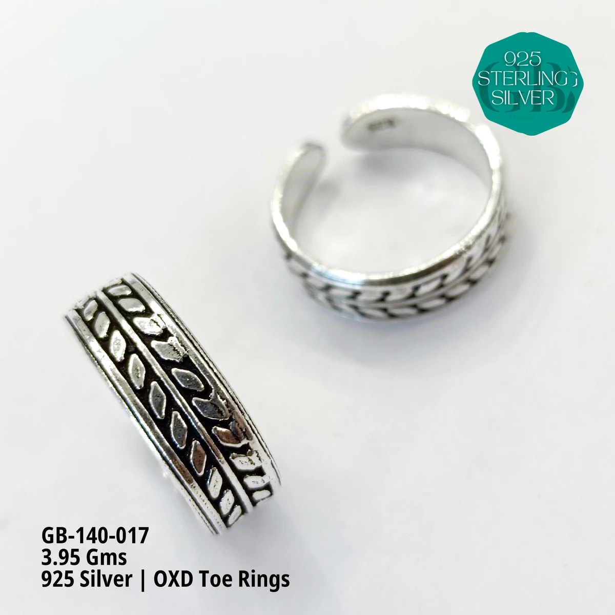 OXIDIZED FLAT TOE RINGS - GB-140-017